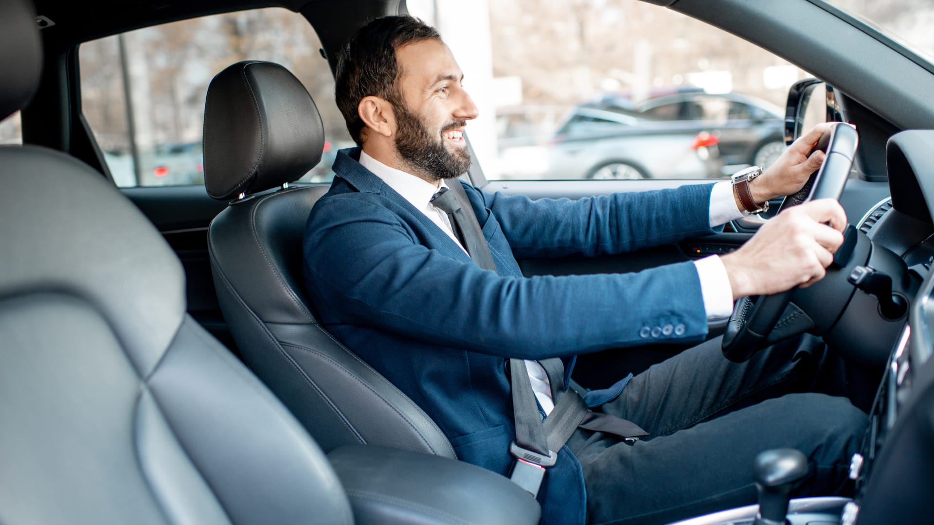Chauffeur driving guests to a sport event in Lyon
