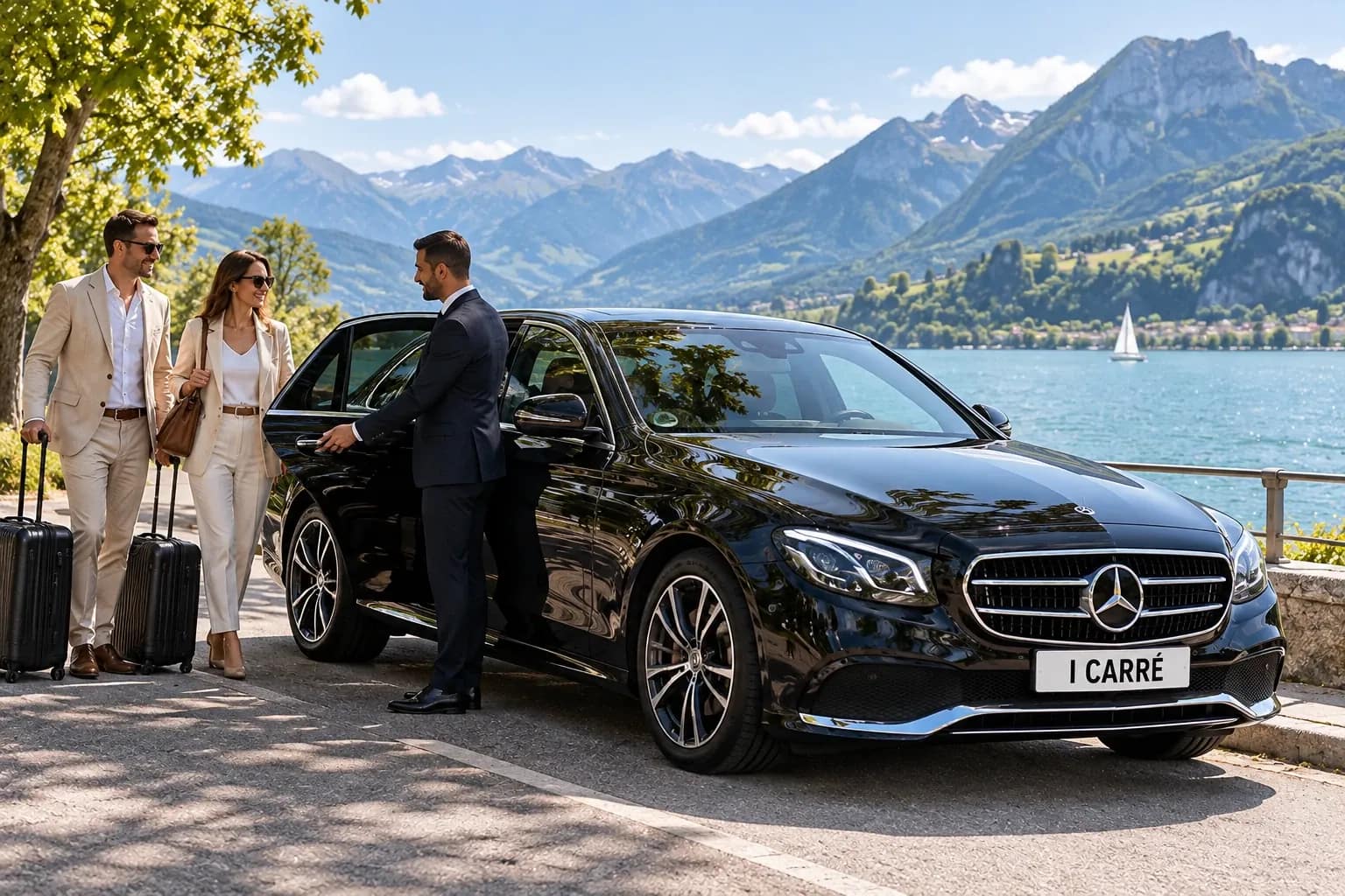 Mercedes V-Class with chauffeur for an Annecy day trip from Lyon